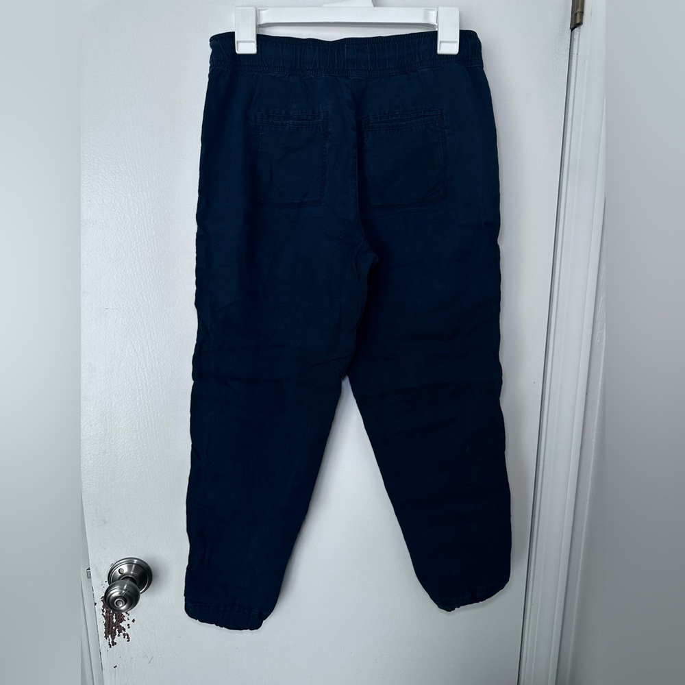 Lou & Grey linen xs casual pant jogger navy blue - Picture 4 of 8